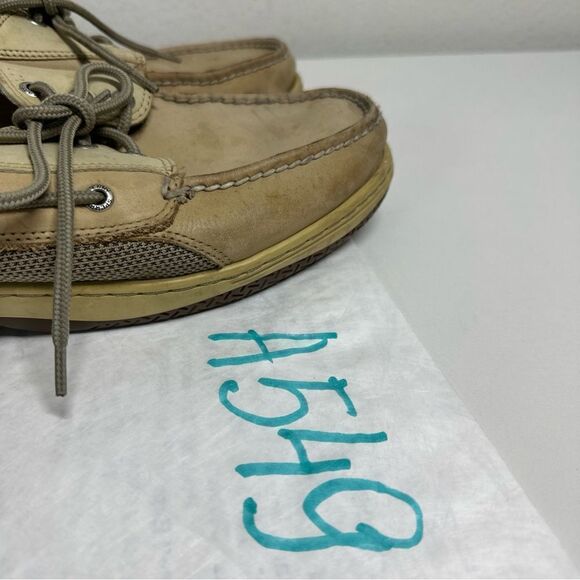 SPERRY 0799023  BOAT DECK Beige LEATHER MENS 10 W Memory Foam SHOES - Picture 14 of 14